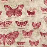 Тканина 100% бавовна - Tim Holtz Eclectic - Butterflies-Red, 45x55см