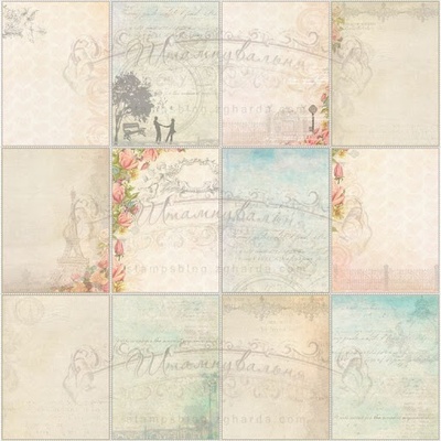 Набор скрапбумаги Lesia Zgharda PP007 The Day of Lovers - День Закоханих, размер 30х30 см, 12 листов (РР07-3-12)