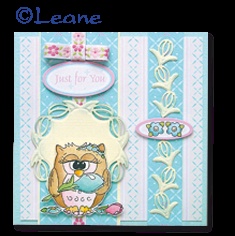 Акриловий штамп LeCreaDesign - Clearstamp Owlie's Owl011 Pipa with flower - Сова з квіткою