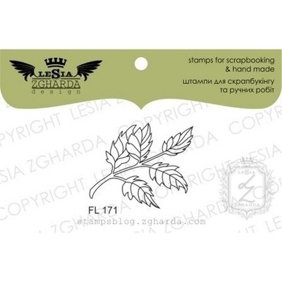 Акриловий штамп Lesia Zgharda Гілочка з листям FL171