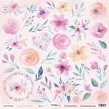 Аркуш двостороннього паперу Scrapmir - Квіти - Gentle Morning, 30x30cм