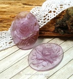 Камея троянда з прозорої смоли від Євгенія Курдібаровська ТМ, бузкова