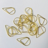 Скрепки в форме капли, цвет золотой, 5 шт.