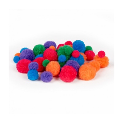 Помпони SANTI кольорові (d 10мм 15мм 20мм) 60 шт.
