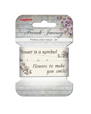 Лента декоративная  от Scrapberry's - Французское путешествие, 25мм, 2м., хлопок