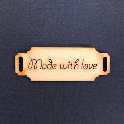 Деревʼяна фігурка WOOD-063 - Made with Love 2, 1 штука