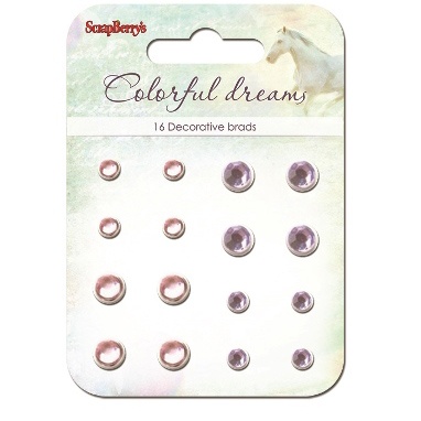 Набір кришталевих брадс "Кольорові сни", фіолетово-рожевий 16шт.