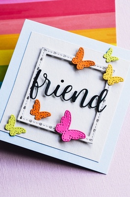 Ніж для вирубки від Poppystamps - Friend Folksy Script