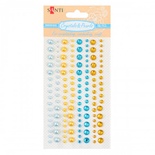 Набір декоративних стразів і перлин Santi на клейовій основі Gold and blue, 136 шт., ТМ Santi