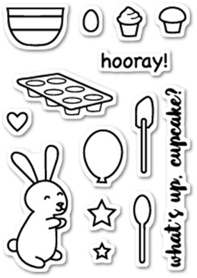 Штампи від Poppystamps - Cupcake Party clear stamp set