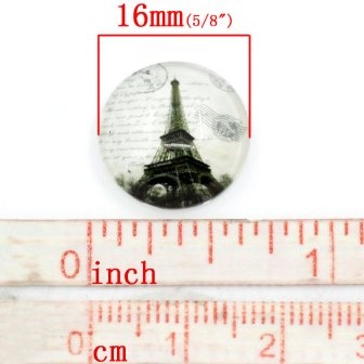 Скляний кабашон "Ейфелева башта" 16мм, 1 шт.