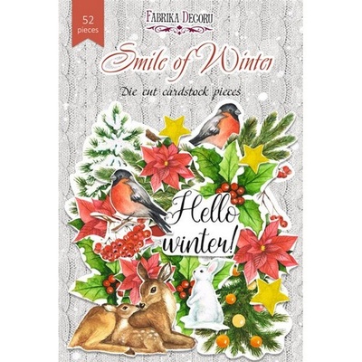 Набір висічок для скрапбукінгу, колекція Smile of winter, 52 шт., ТМ Фабрика Декору