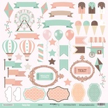 Аркуш одностороннього паперу для вирізання від Scrapmir - Декор з колекції Happy Days, 30x30cм