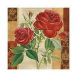 Серветка "Гілочка червоної троянди", розмір: 33x33 см, 1 шт