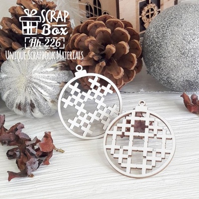 Чипборд ScrapBox - Дві новорічні прикраси Хрестики Hh-226