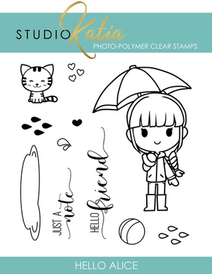 Набор штампов от Studio Katia - Hello Alice - Привет, Алиса, STKS017