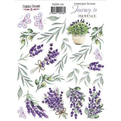 Набір наліпок (стікерів) 24 шт. Jorney to provence 136, ТМ Фабрика Декору