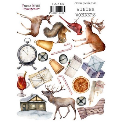 Набір наліпок (стікерів) 22 шт. Winter wonders 139, ТМ Фабрика Декору