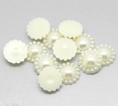 Квіточка, імітація перлинок, 12м, колір молочний, 10 шт.