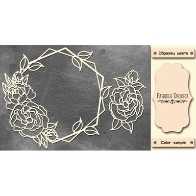 Набір чіпбордів Рамка з трояндами 350, колір молочний, ТМ Фабрика Декору