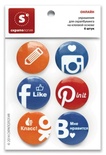Набір самоклейних фішок для скрапбукінгу "Онлайн", 6 шт.