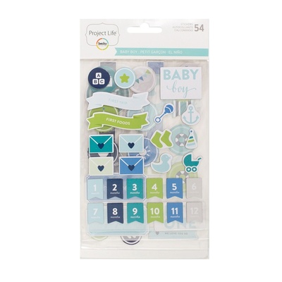 Наліпки від American Crafts - Baby Boy Chipboard Project Life