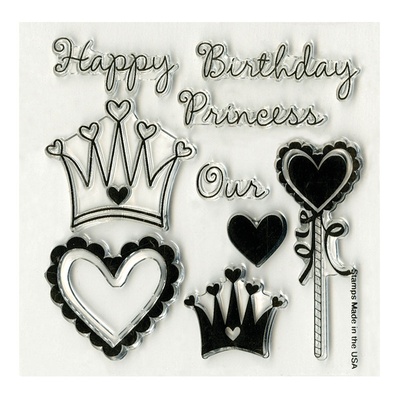 Ніж для вирубки і штампи Sizzix - Framelits Die Set w/Stamps - Princess, 8 шт.