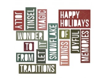 Ніж для вирубки від Sizzix - Tim Holtz - Thinlits Die Set 16PK - Words 2 - Tim0 Tim1 Tim2 Tim3, Tim4 штук