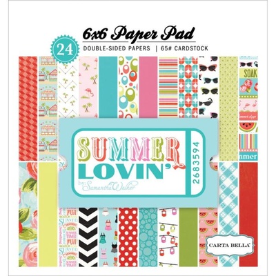 Набор двусторонней бумаги Carta Bella - Summer Lovin - Paper Pad, размер 15х15 см