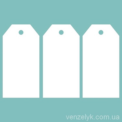 Чипборд від Вензелик - Тег 01 (3 шт.) розмір: 30x60 мм
