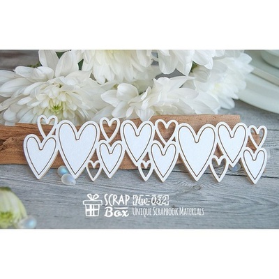 Чипборд ScrapBox - бордюр з сердечок Hw-032