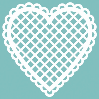 Чипборд від Вензелик - Сердечко сітчасте, розмір: 50*50 мм