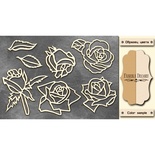 Чипборд Фабрика Декору - Троянди, колір молочний, крафт