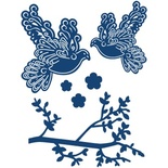 Ніж для вирубки від TatteRed Lace - TatteRed lace Doves and Branches - Пташки і гілочка