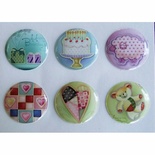 Готові епоксидні прикраси - наліпки "Свято", діаметр 2,5см, 6 штук