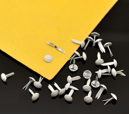 Брадсы "Круглая шляпка", 9x4,5мм, цвет белый, 20 шт.