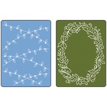 Папка для тиснення Sizzix TextuRed Impressions A6 Embossing Folders 2/Pkg Lights & Holly - TextuRed0 шт.