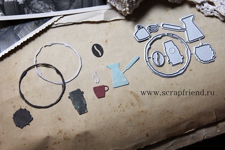 Набір ножів для вирубки від Scrapfriend - Кава, 6 штук