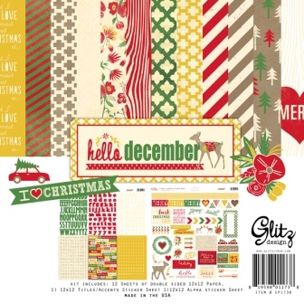 Набір паперу і наліпок від Glitz Design - Hello December Collection Pack