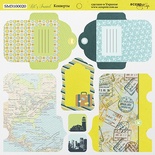 Аркуш двостороннього паперу для скрапбукінгу від Scrapmir - Конверти - Let's Travel, 20х20cм
