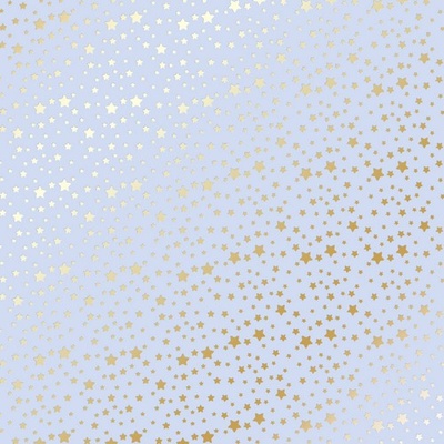 Лист односторонней бумаги с фольгированием Golden stars Purple, ТМ Фабрика Декора