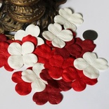 Гортензія, мікс квітів: червоний - білий, 5см, 20шт.