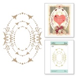 Пластини для фольгування від Spellbinders - Imperial Adorned Ovals Glimmer Hot Foil Plate Royal Flourish by Becca Feeken