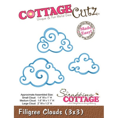 Ніж для вирубки CottageCutz - Filigree Clouds (3x3)