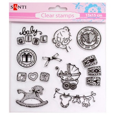 Набір силіконових штампів Дитячі, 15*15см, ТМ Santi