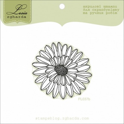Акриловий штамп Lesia Zgharda FL037b Квітка велика — контур, розмір 4,8x4,6 см
