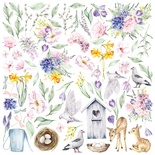 Аркуш з картинками для вирізання Tender spring 30,5x30,5см, ТМ Фабрика Декору