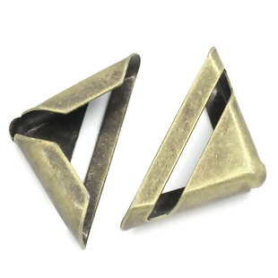 Металеві куточки для альбомів, 23x17 мм, антична бронза, 4 шт.