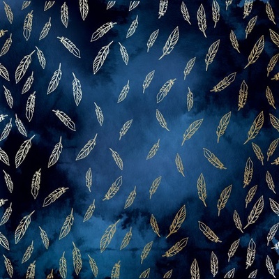 Аркуш одностороннього паперу з фольгуванням Golden Feather Night garden,ТМ Фабрика Декору
