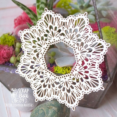 Чипборд ScrapBox - Восьмикутна ажурна серветка Hr-174
